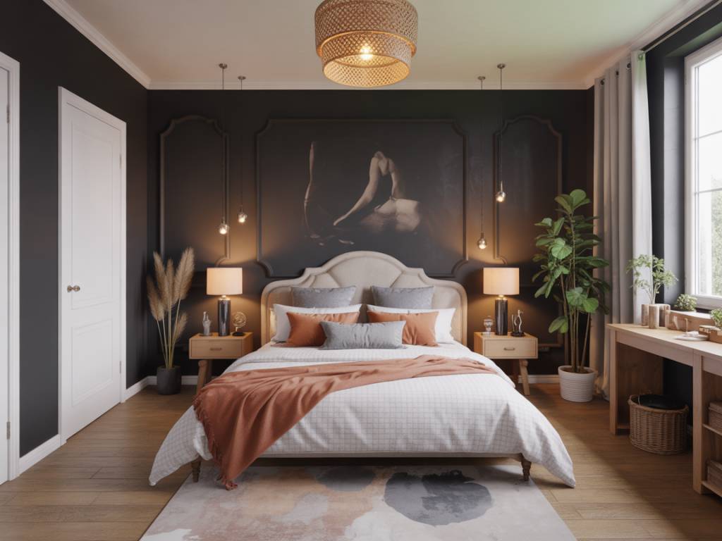 Comment décorer une chambre peinte en noir sans l’assombrir